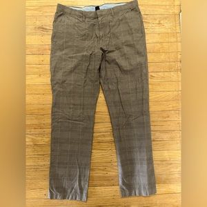 J. Crew classic fit tan glen plaid check pants 33x30